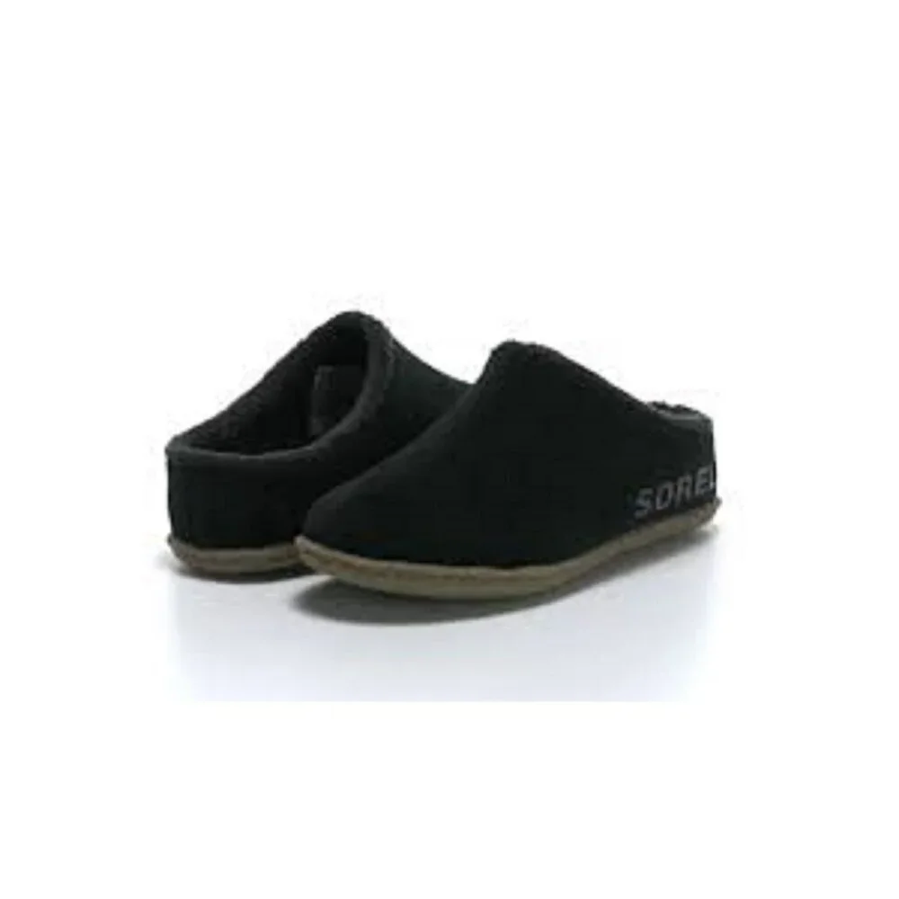 Sorel Lanner Ridge II Youth size 3 Slippers Black Slip-On Unisex Children Shoes